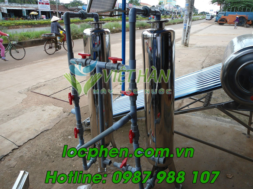 Hệ thống lọc nước giếng khoan 3 cột Inox
